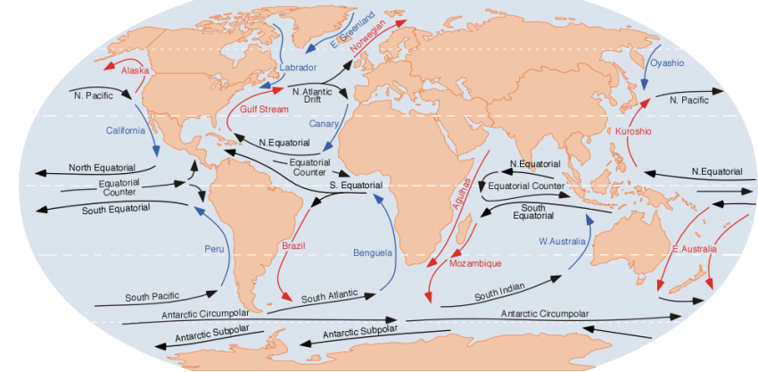 The Major Ocean Currents of the World - Earth How