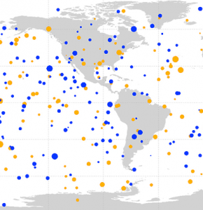 Bolide Events Map