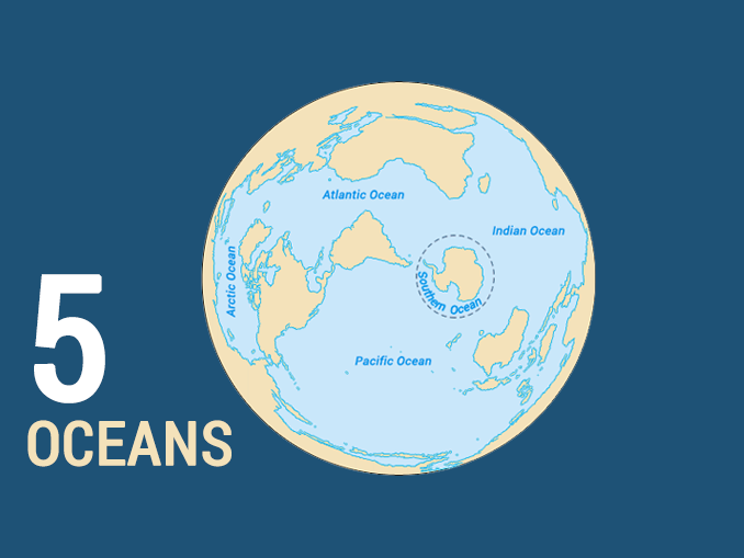 7 Oceans Of The World Map - Map Of Western Hemisphere