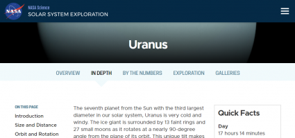 nasa solar system exploration uranus