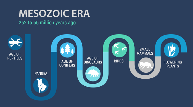 The Mesozoic Era The Age Of Reptiles Dinosaurs And Conifers Earth How