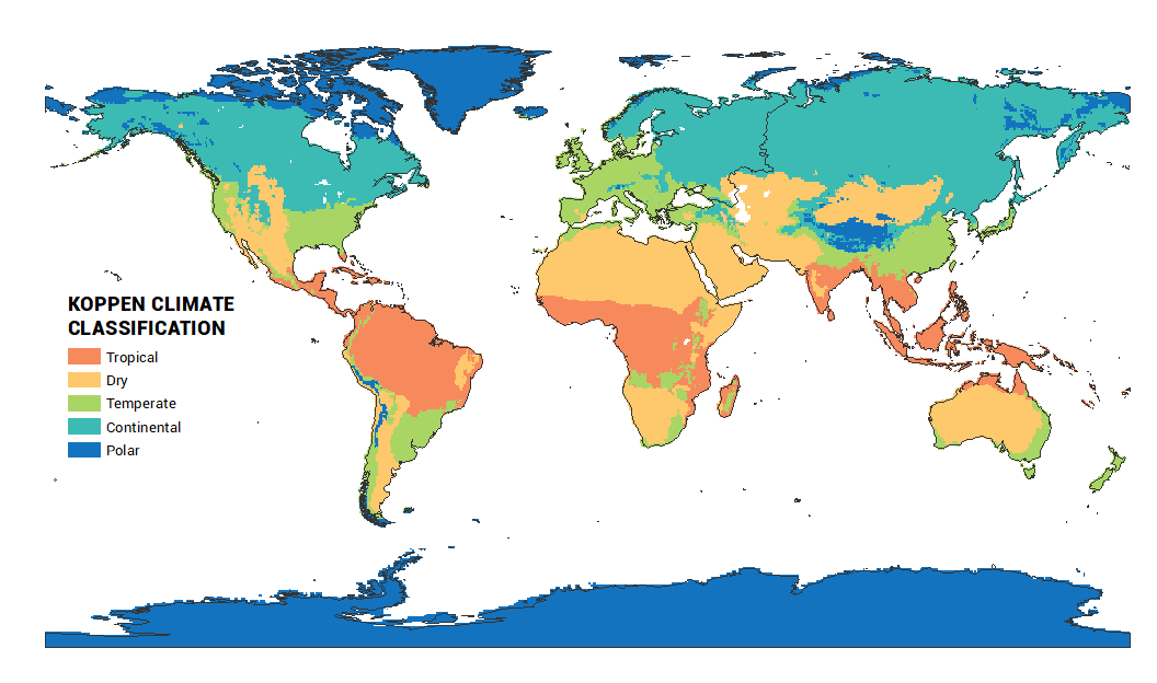 Климатическая карта кеппена