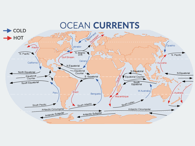 Ocean Currents Map With Labels