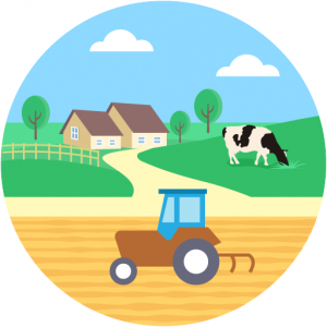 Agriculture Farm Tractor Cow Landscape