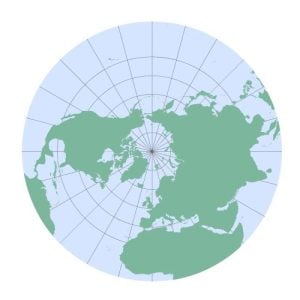 Azimuthal Map Projection of the Northern Hemisphere