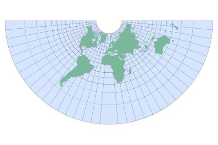 Conic Map Projection of the World