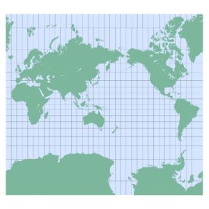 Mercator Cylindrical Map Projection of the World